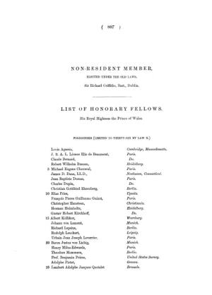 Non-Resident Member, List of Honorary Fellows