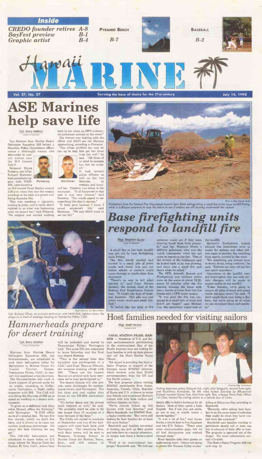 ASE Marines Help Save Life Cpl