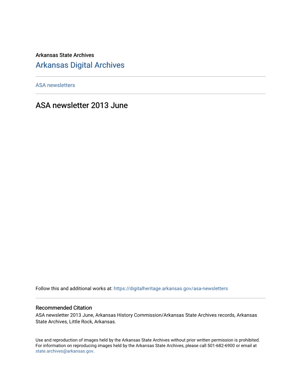 ASA Newsletter 2013 June