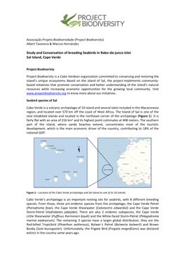 Study and Conservation of Breeding Seabirds in Rabo-De-Junco Islet Sal Island, Cape Verde