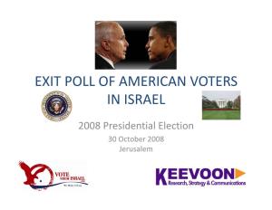 Exit Poll of American Voters in Israel