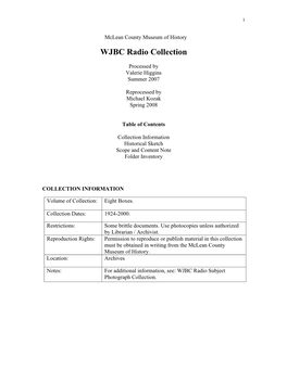 WJBC Radio Collection