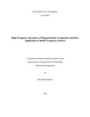 High Frequency Dynamics of Magnetoelastic Composites and Their Application in Radio Frequency Sensors