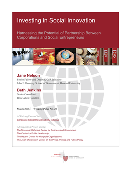 Investing in Social Innovation