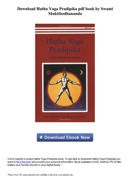Hatha Yoga Pradipika Pdf Book by Swami Muktibodhananda