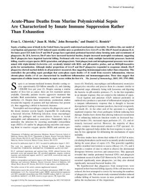 Exhaustion Innate Immune Suppression Rather Than
