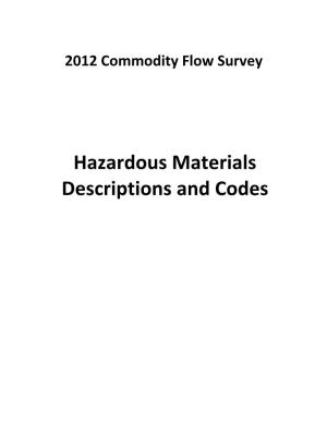 Hazardous Materials Descriptions and Codes