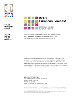 2017+ European Forecast