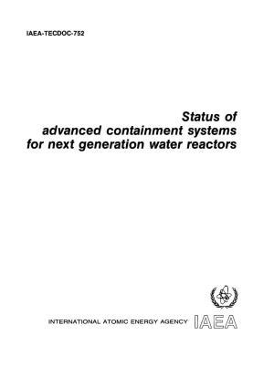 Advanced Containment Systems for Next Generation Water Reactors