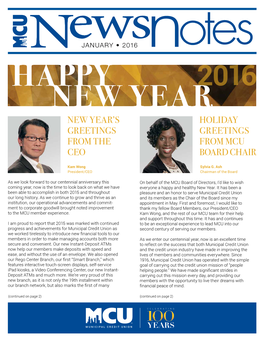 Holiday Greetings from Mcu Board Chair New Year's