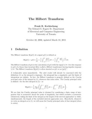 The Hilbert Transform