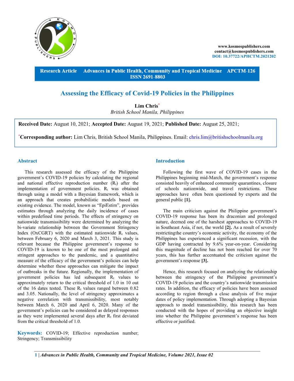 Assessing the Efficacy of Covid-19 Policies in the Philippines