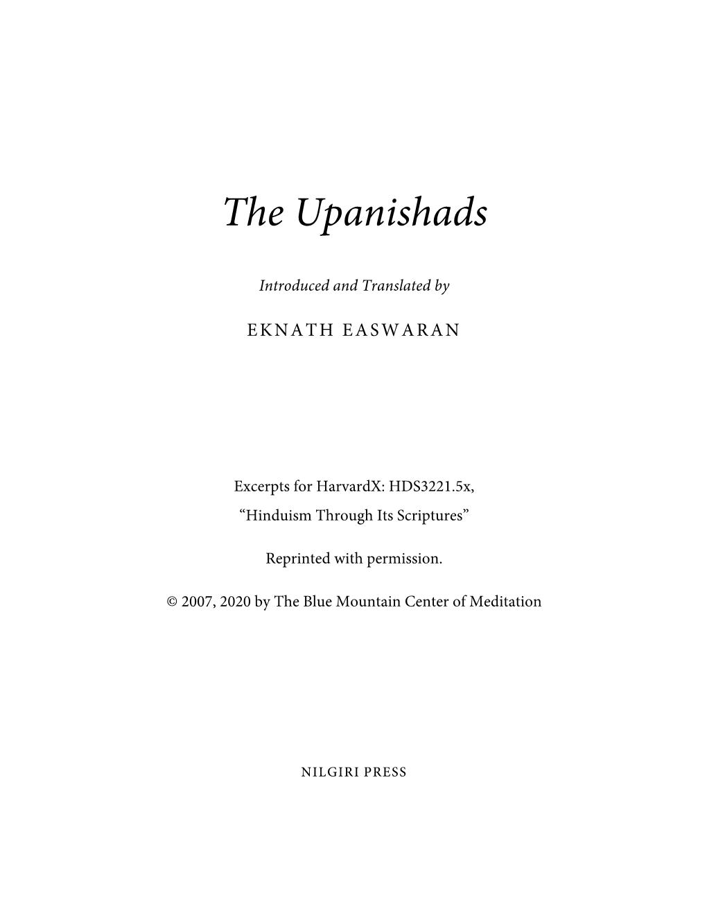 The Upanishads