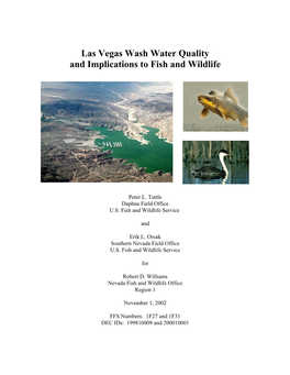 C:\Documents and Settings\Eckert\Desktop\Final Las Vegas Wash Study with Markings for Table of Contents.Wpd