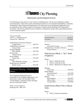 City Planning Telephone Directory