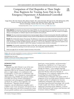 Comparison of Oral Ibuprofen at Three Single-Dose Regimens for Treating Acute Pain in the Emergency Department: a Randomized
