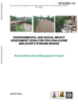 SFG2854 V3 Environmental and Social Impact Assessment (ESIA) of Believers Stream - Odo-Ona Elewe Road - (Odo-Ona River) Bridge