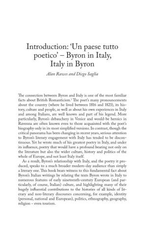 Introduction : 'Un Paese Tutto Poetico' – Byron in Italy, Italy in Byron