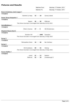Fixtures and Results