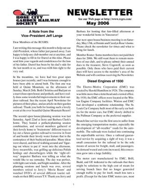 NEWSLETTER See Our Web Page at May 2006