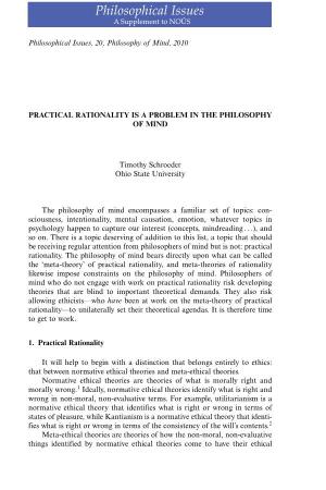 Practical Rationality Is a Problem in the Philosophy of Mind