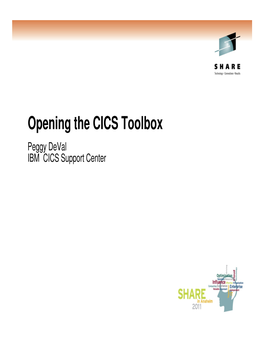 Opening the CICS Toolbox