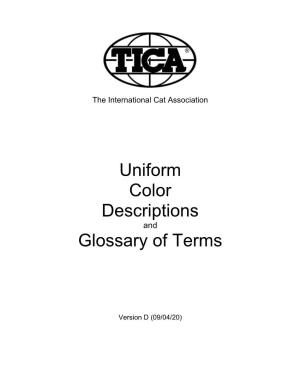 Uniform Color Descriptions Glossary of Terms