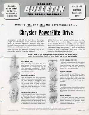 Chrysler Powerflite Drive