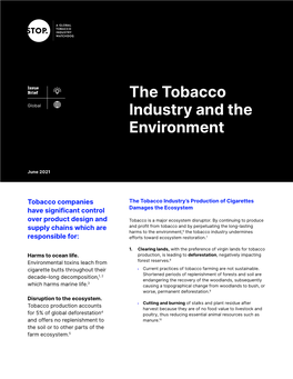 The Tobacco Industry and the Environment