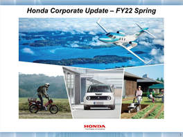 Honda Corporate Update – FY22 Spring