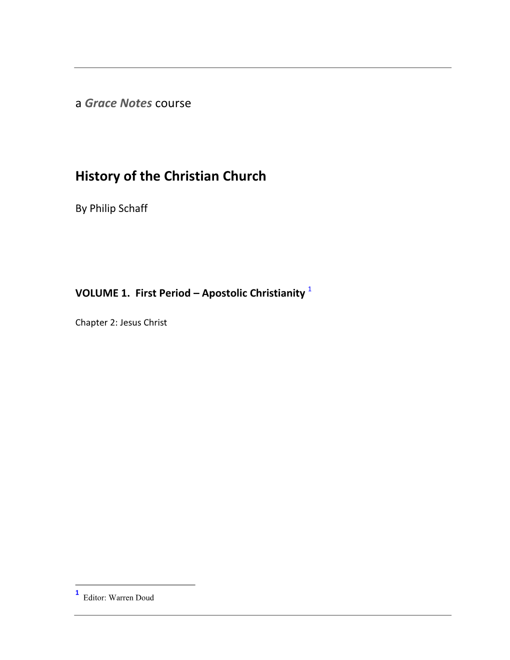 History of the Christian Church