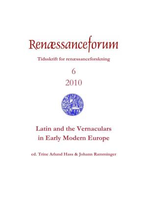 Latin and the Vernaculars in Early Modern Europe Ed