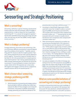 Serosorting and Strategic Positioning