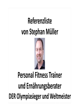 Referenzliste Von Stephan Müller Personal Fitness Trainer Und
