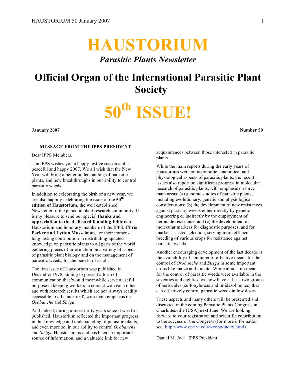 Haustorium 50 Issue!