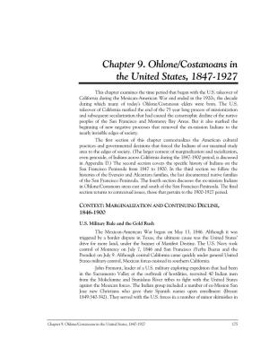 Chapter 9. Ohlone/Costanoans in the United States, 1847-1927