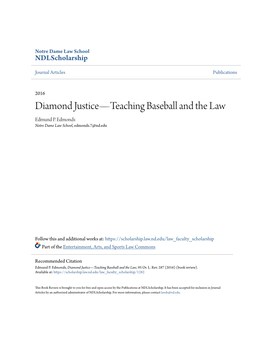 Diamond Justice—Teaching Baseball and the Law Edmund P