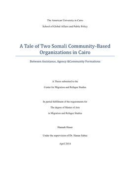 A Tale of Two Somali Community-Based Organizations in Cairo