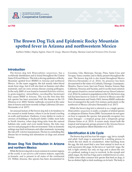 The Brown Dog Tick and Epidemic Rocky Mountain Spotted Fever in Arizona and Northwestern Mexico Kathleen Walker, Hayley Yaglom, Dawn H
