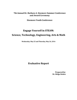 Engage Yourself in STEAM: Science, Technology, Engineering, Arts & Math