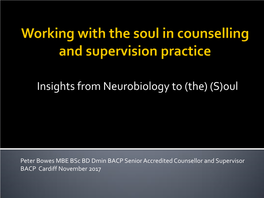 Working with the Soul in Counselling and Supervision Practice