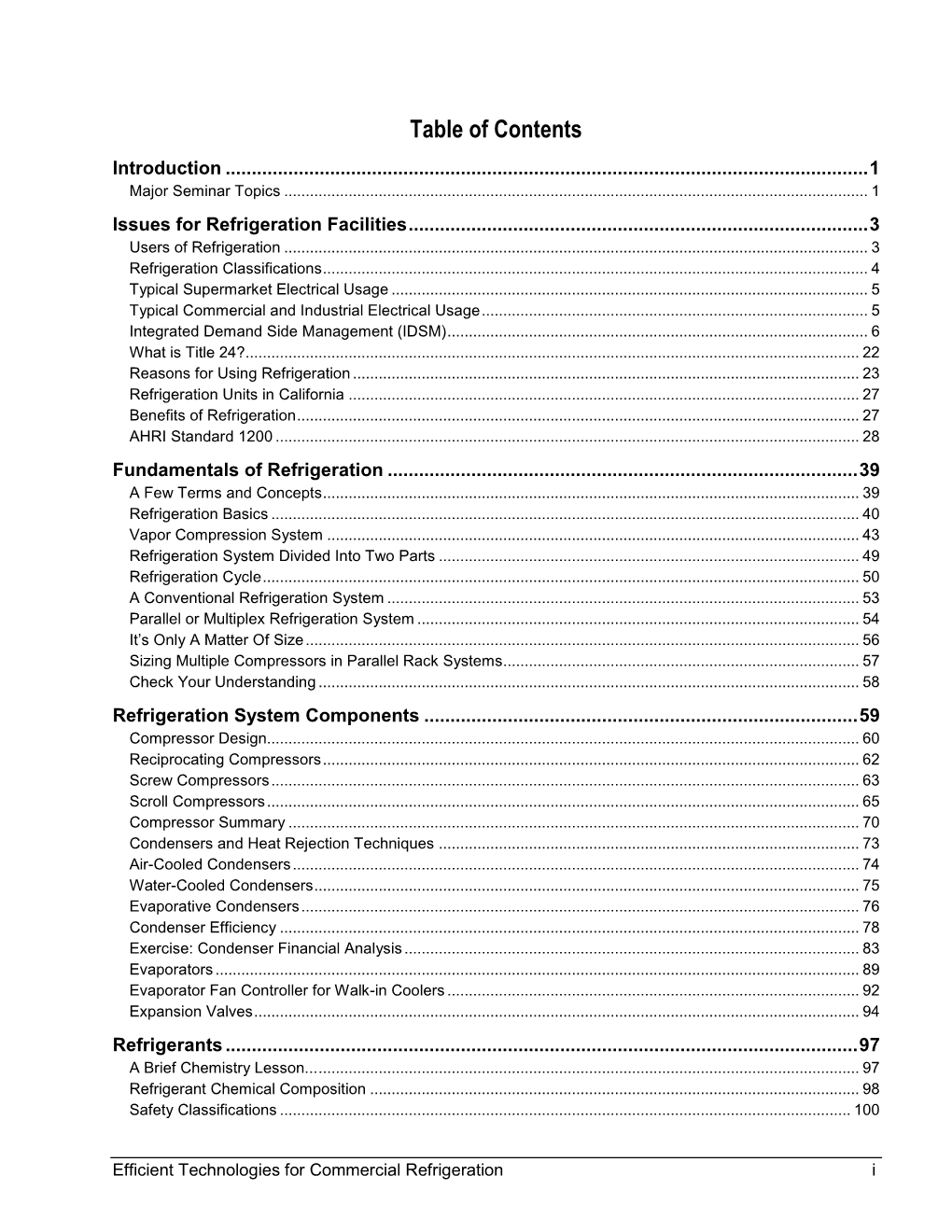 Refrigeration Fundamentals of Refrigeration