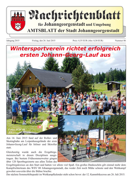 Wintersportverein Richtet Erfolgreich Ersten Johann-Georg-Lauf Aus