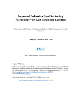 Improved Pedestrian Dead Reckoning Positioning with Gait Parameter Learning