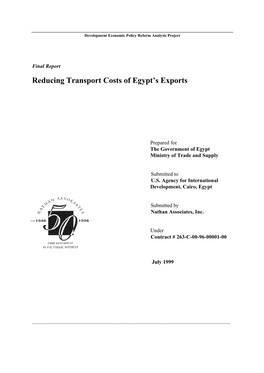 Reducing Transport Costs of Egypt's Exports