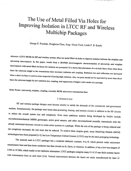 The Use of Metal Filled Via Holes for Improving Isolation in LTCC RF and Wireless Multichip Packages