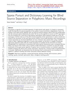 Sparse Pursuit and Dictionary Learning for Blind Source Separation in Polyphonic Music Recordings