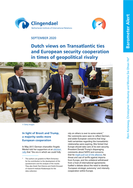 Dutch Views on Transatlantic Ties and European Security Cooperation In