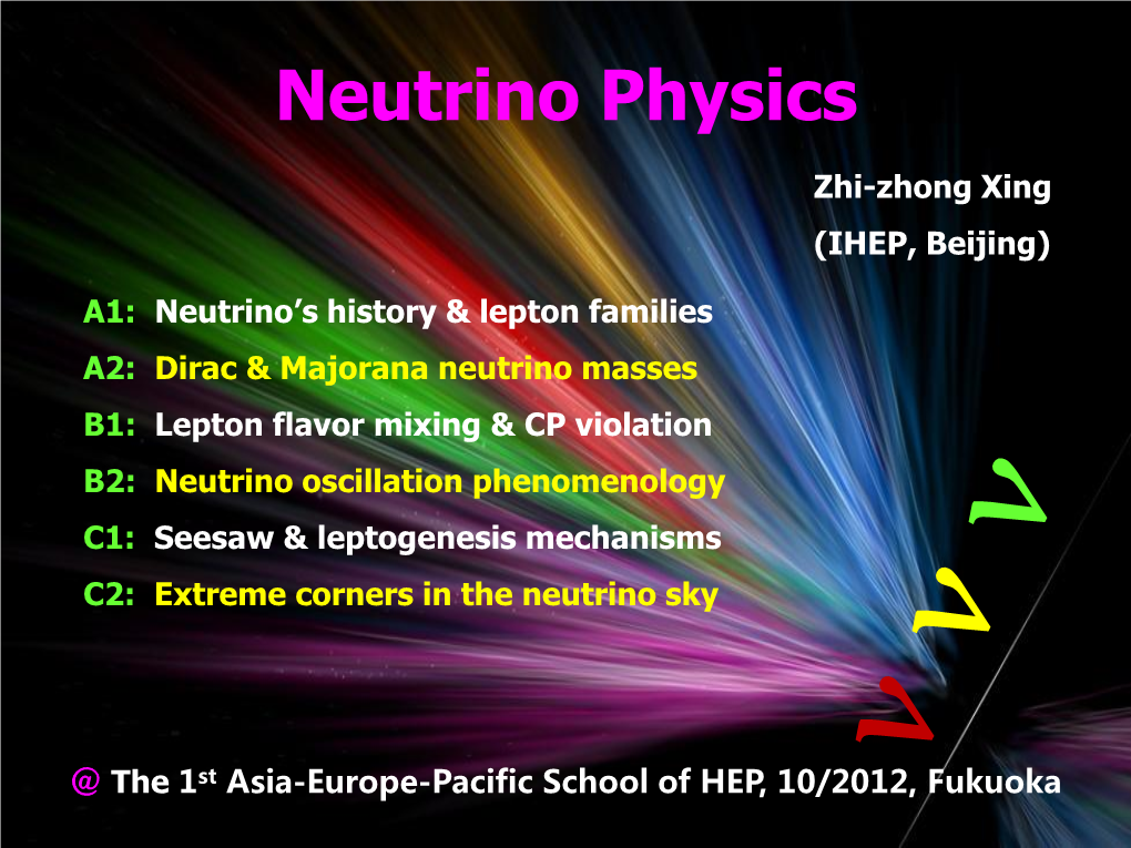 Neutrino Physics 1