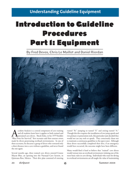 Introduction to Guideline Procedures Part 1: Equipment by Fred Devos, Chris Le Maillot and Daniel Riordan S